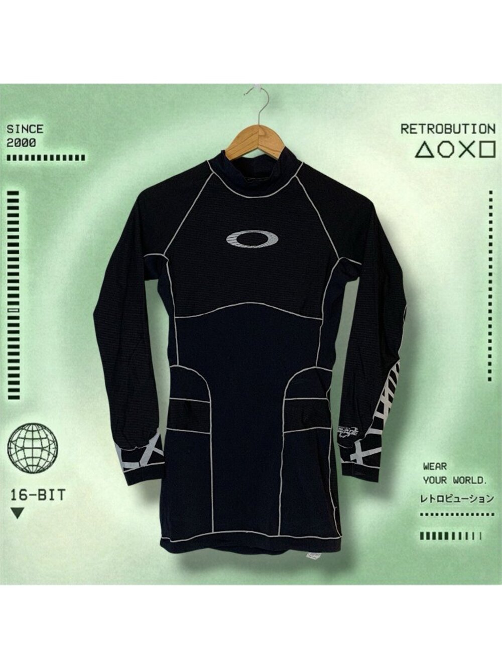 Vintage Oakley Blade Compression Long Sleeve Shirt Black Size L